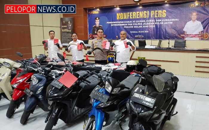 Polda Jatim Ungkap 320 Kasus Kejahatan 3C Selama Juni 2026, Modus Curanmor Gunakan Minibus