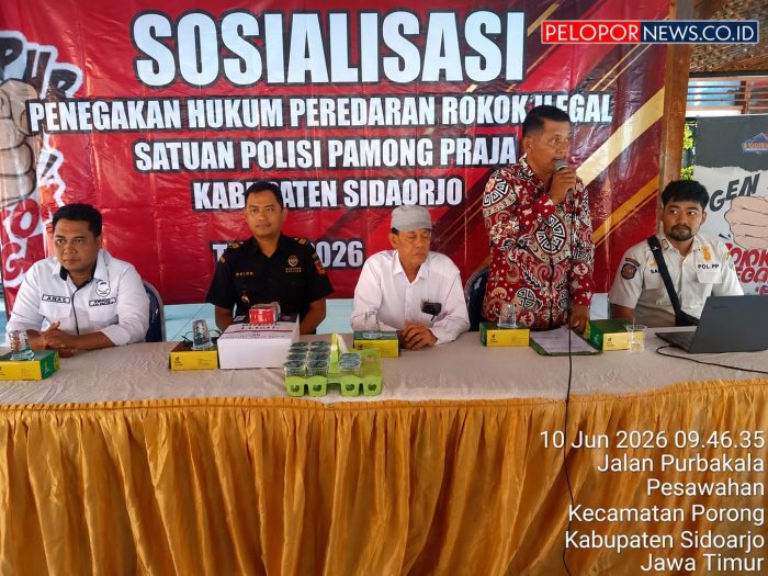 Satpol PP Sidoarjo Gencarkan Sosialisasi Penegakan Hukum Rokok Ilegal di Porong