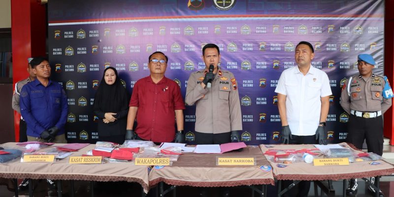 Polres Batang Ungkap Empat Kasus Narkoba dan Obat Keras Ilegal, Lima Tersangka Diamankan