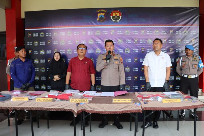 Polres Batang Ungkap Empat Kasus Narkoba dan Obat Keras Ilegal, Lima Tersangka Diamankan