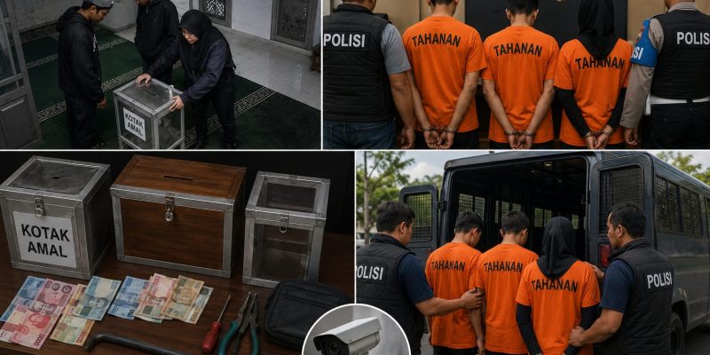 Terekam CCTV Saat Beraksi, Komplotan Pencuri Kotak Amal di Batang Tak Berkutik Ditangkap Polisi