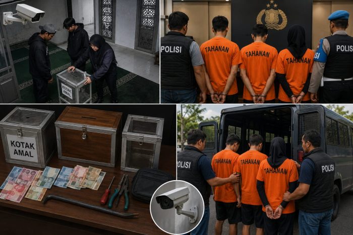 Terekam CCTV Saat Beraksi, Komplotan Pencuri Kotak Amal di Batang Tak Berkutik Ditangkap Polisi