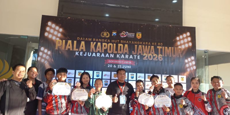 Kontingen Karate Polres Pasuruan Raih Lima Medali pada Kejuaraan HUT Bhayangkara ke-80 Tahun 2026