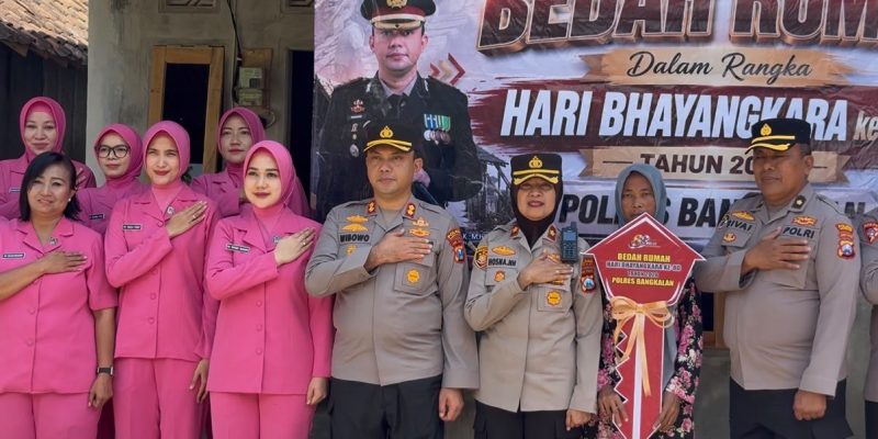 Sambut Hari Bhayangkara ke-80, Polres Bangkalan Bedah Rumah Warga Kurang Mampu di Tanah Merah