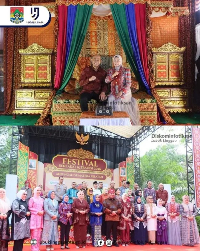 Wali Kota Lubuk Linggau dan Ketua Dekranasda Hadiri Festival Seni Adat dan Festival Anjungan Sumsel 2026