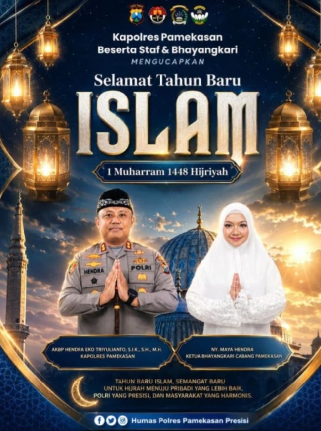 Kapolres Pamekasan Sampaikan Ucapan Selamat Tahun Baru Islam 1 Muharram 1448 Hijriah