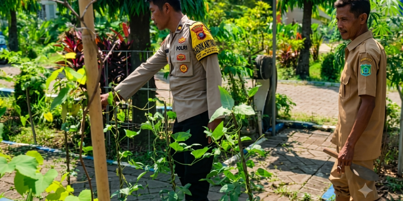 Bhabinkamtibmas Polsek Bangil Dorong Ketahanan Pangan Lewat P2B di Kalirejo