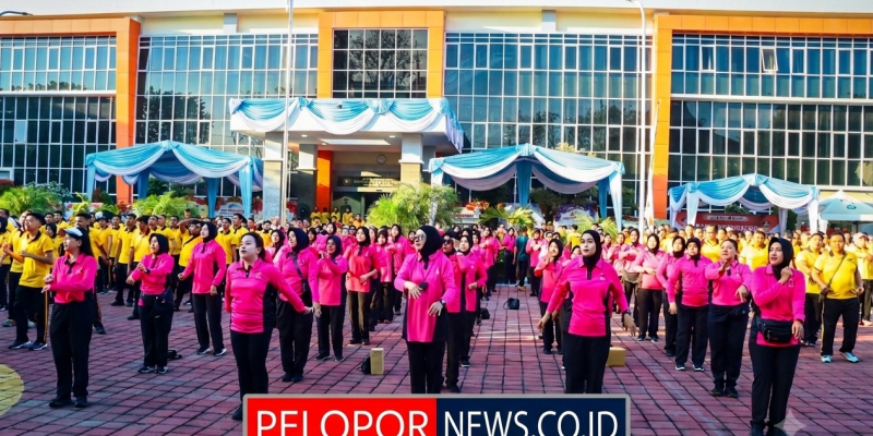 Semarak Bhayangkara Fest 2026, Ribuan Warga dan Forkopimda Gresik Olahraga Bersama