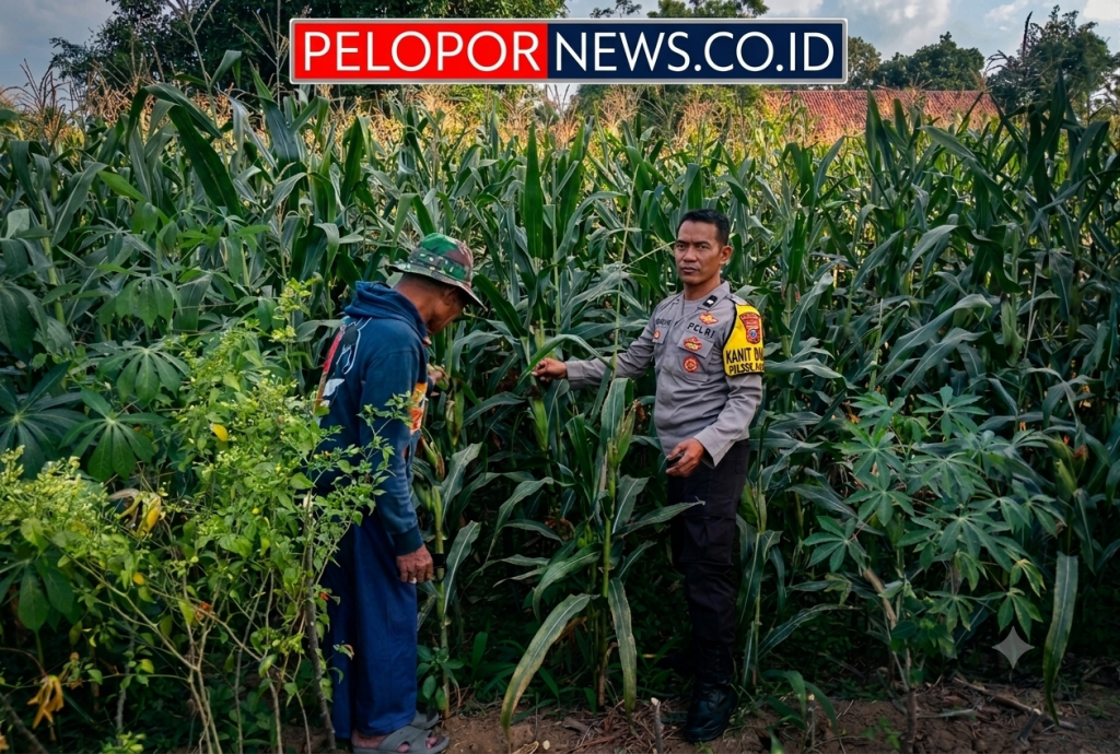 Bhabinkamtibmas Polsek Pasrepan Pantau Tanaman Jagung, Dukung Asta Cita Presiden di Bidang Ketahanan Pangan