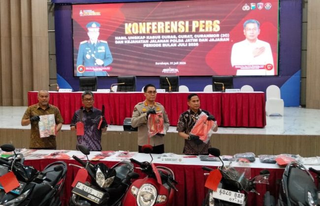 Polda Jatim Gulung 206 Tersangka dan Ungkap 178 Kasus Kejahatan 3C