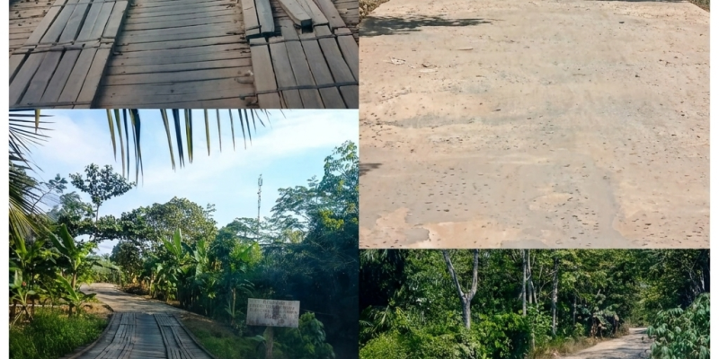 Jalan Lintas Pulang Pisau – Maliku Rusak Parah, Jembatan di Desa Badirih Patah Belum Ada Penanganan
