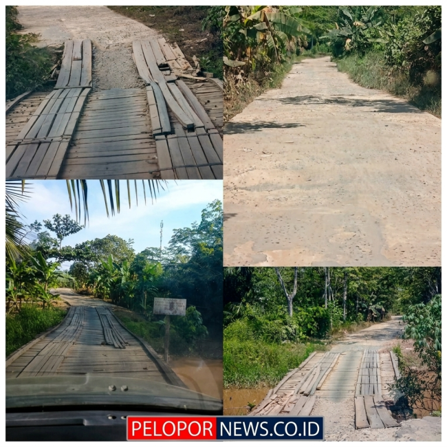 Jalan Lintas Pulang Pisau – Maliku Rusak Parah, Jembatan di Desa Badirih Patah Belum Ada Penanganan