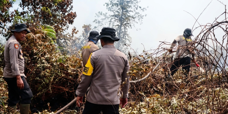Berjibaku Padamkan Karhutla di Tengah Cuaca Panas