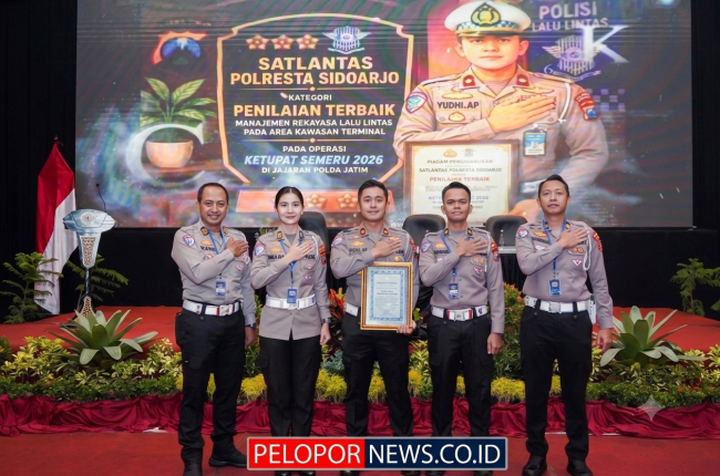 Satlantas Polresta Sidoarjo Raih Penilaian Terbaik Operasi Ketupat Semeru
