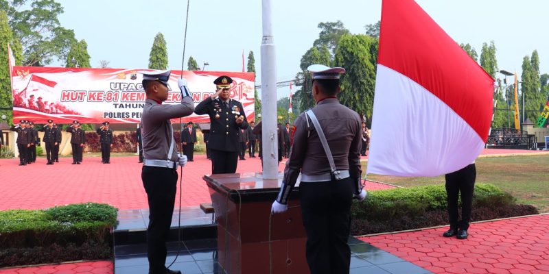 Kapolres Pimpin Upacara HUT Ke-81 Kemerdekaan RI di Mapolres Pekalongan