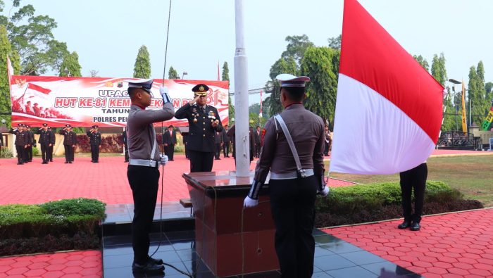 Kapolres Pimpin Upacara HUT Ke-81 Kemerdekaan RI di Mapolres Pekalongan