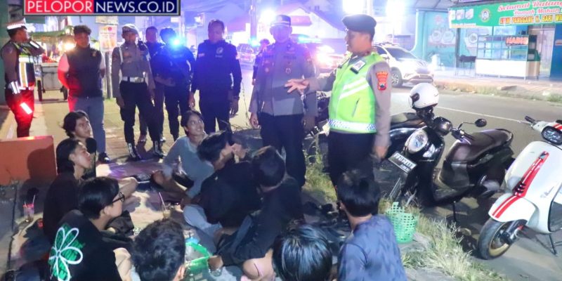 Cegah Gangster Berkeliaran, Polres Pekalongan Patroli Skala Besar Hingga Dini Hari