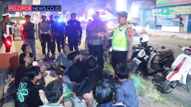 Cegah Gangster Berkeliaran, Polres Pekalongan Patroli Skala Besar Hingga Dini Hari