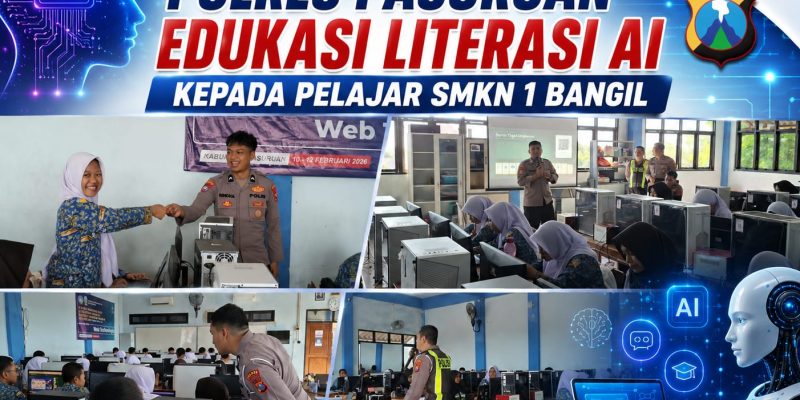 Polres Pasuruan Edukasi Literasi AI Kepada Pelajar SMKN 1 Bangil
