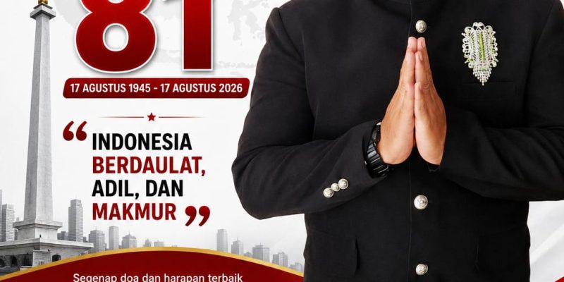 Ir, Andhy Kurniawan, S.T., M.T. Kadis Bina Marga Cipta Karya dan Tata Ruang,  Mengucapkan Selamat Memperingati  Dirgahayu Republik Indonesia Ke – 81 Tahun, 17 Agustus 2026