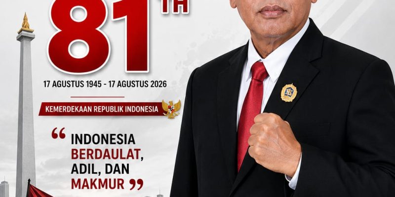 H. SYAIFUDDIN ZUHRI, S.SOS. KETUA DPRD KOTA SURABAYA. Mengucapkan Selamat Memperingati Dirgahayu Republik Indonesia Ke – 81 Tahun, (17 Agustus 2026).
