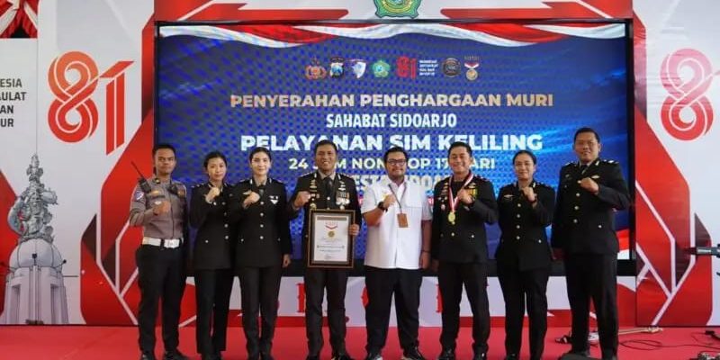 Polresta Sidoarjo Sabet Rekor MURI Prestasi Nasional, Layanan SIM Keliling Nonstop 24 Jam