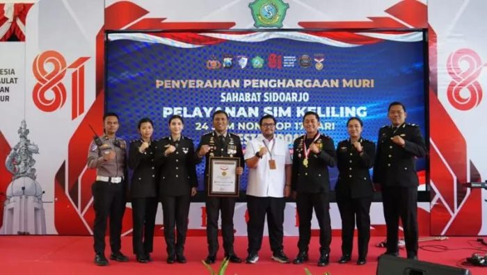 Polresta Sidoarjo Sabet Rekor MURI Prestasi Nasional, Layanan SIM Keliling Nonstop 24 Jam