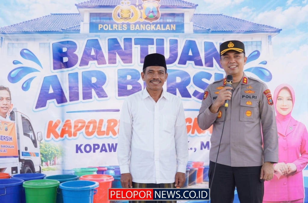 Kekeringan Meluas, Polres Bangkalan Distribusikan 48.000 Liter Air Bersih di 2 Kecamatan Krisis Air