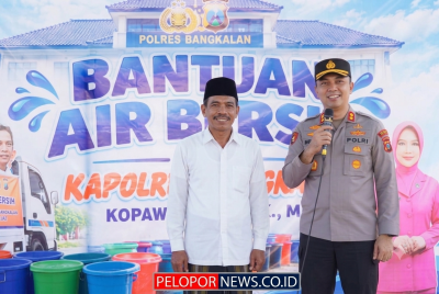 Kekeringan Meluas, Polres Bangkalan Distribusikan 48.000 Liter Air Bersih di 2 Kecamatan Krisis Air