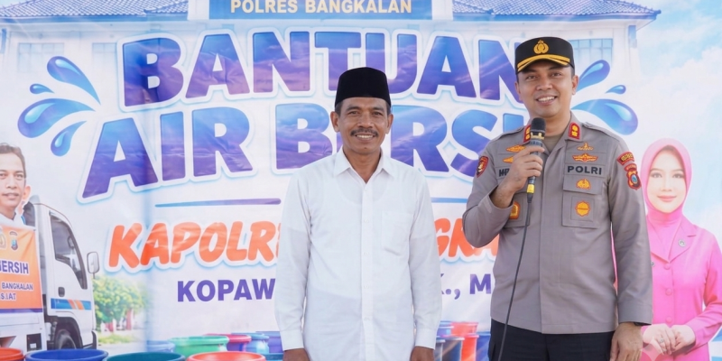 Kekeringan Meluas, Polres Bangkalan Distribusikan 48.000 Liter Air Bersih di 2 Kecamatan Krisis Air