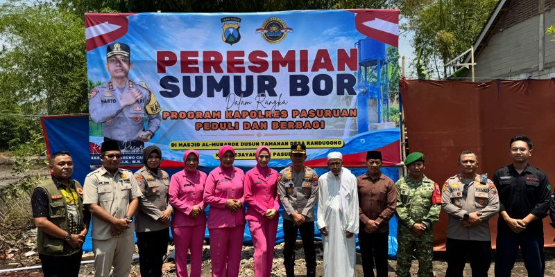 Peduli Kebutuhan Air Bersih, Polres Pasuruan Bangun Sumur Bor di Randugong