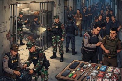 Sinergi TNI-Polri dan BNN Geledah Rutan Surabaya, 53 Barang Terlarang Disita