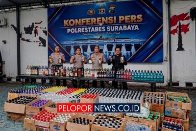 Polrestabes Surabaya Berhasil Amankan 5.385 Botol Miras Operasi KRYD