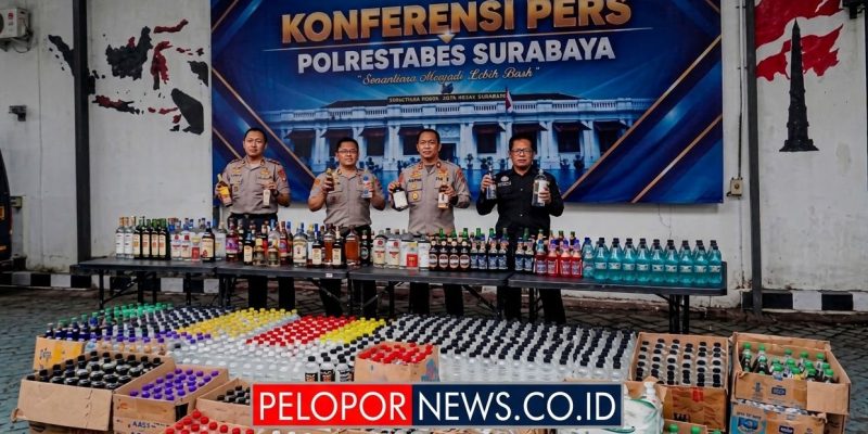 Polrestabes Surabaya Berhasil Amankan 5.385 Botol Miras Operasi KRYD