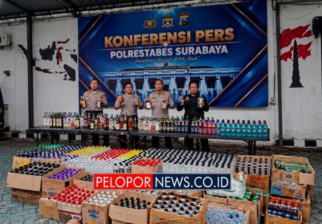 Polrestabes Surabaya Berhasil Amankan 5.385 Botol Miras Operasi KRYD