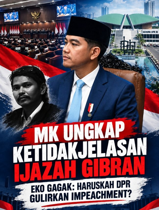 Putusan MK Terkait Ijazah Gibran, Eko Gagak Desak DPR Gulirkan Hak Angket