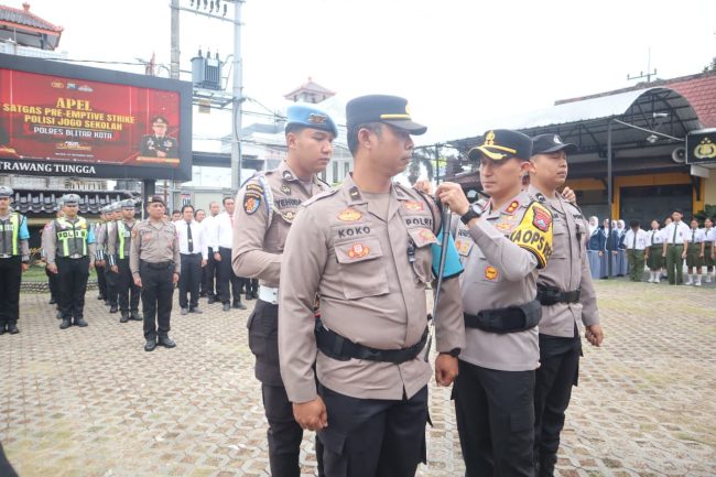 Wujudkan Sekolah Ramah Anak, Polres Blitar Kota Resmi Siagakan Satgas Polisi Jogo Sekolah