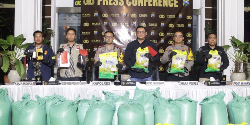 Polres Pasuruan Berhasil Tangkap 4 Tersangka Dugaan Pengemasan Ulang Beras SPHP